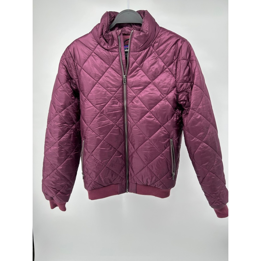 Patagonia Womens Diamond Quilted Bomber Jacket Plum Purple Full Zip Size M